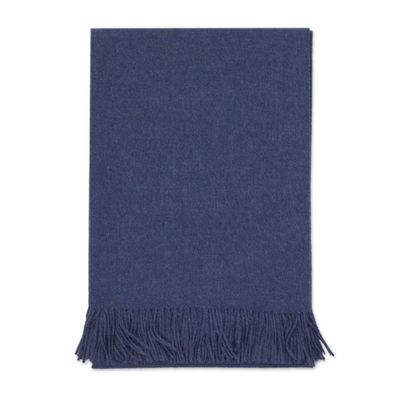 Alternate image for 100 Baby Alpaca Throw Blanket in Solid Azure from Peru Blissful Dream in Azure