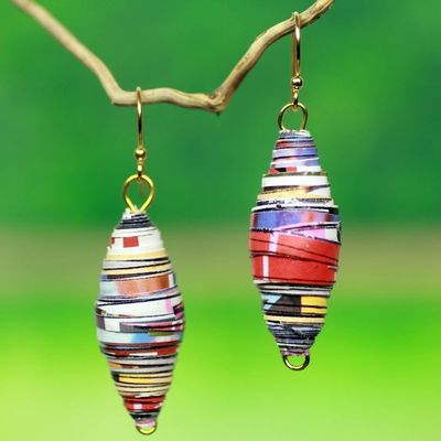 Alternate image for Eco-Design Recycled Paper Earrings from Africa Fresh Start