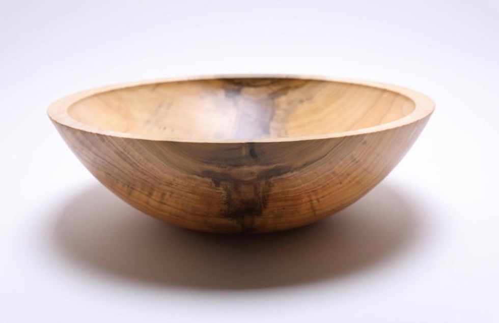 #2428 Large Tulip Poplar Wooden Fruit and Salad Bowl 15 1/2" x 5"