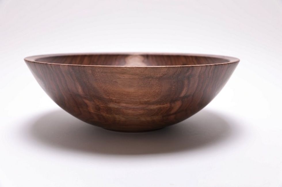 #2483 Curly Wormy Wild Black Walnut Fruit and Salad Bowl 13 1/4" x 4 1/2"