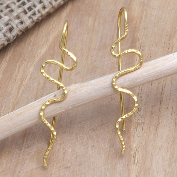 Alternate image for 18k Gold-plated Hand-crafted Drop Earrings from Indonesia Beautiful Movement