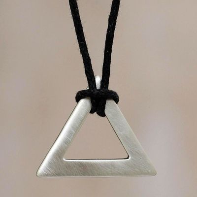 Alternate image for Mens Sterling Silver Triangle Necklace Perfect Triangle