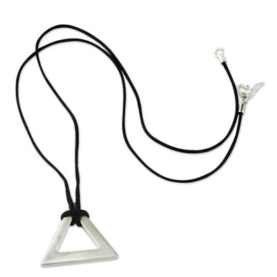 Alternate image for Mens Sterling Silver Triangle Necklace Perfect Triangle