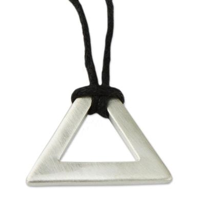 Alternate image for Mens Sterling Silver Triangle Necklace Perfect Triangle