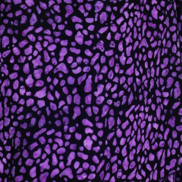 Alternate image for Balinese Hand Stamped Purple and Black Rayon Batik Shawl Purple Beach Pebbles