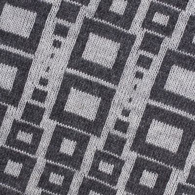 Alternate image for Alpaca Blend Scarf in Pearl Grey and Slate from Peru Andean Windows in Slate