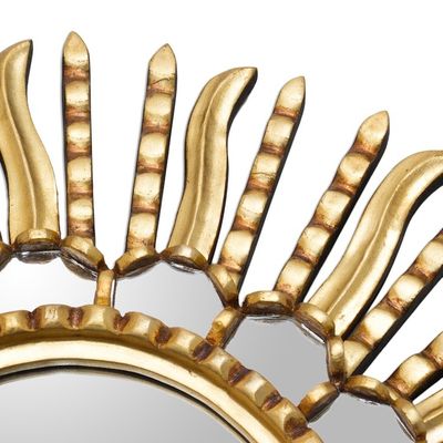 Alternate image for Starburst Bronze Leaf Mirror from Peru Winter Sunburst