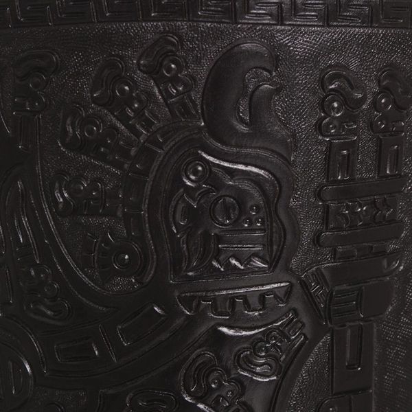 Alternate image for Artisan Crafted Inca Leather Brown Waste Basket Warrior Guard