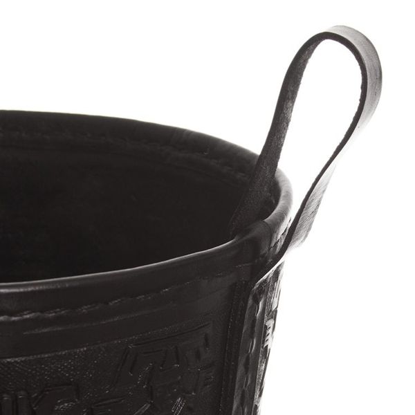 Alternate image for Artisan Crafted Inca Leather Brown Waste Basket Warrior Guard