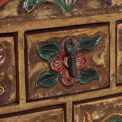 Alternate image for Collectible Leather and Wood Jewelry Box Antique Tan