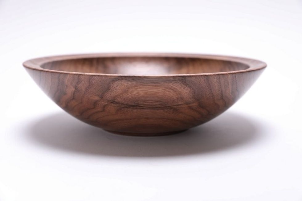 #2495 Curly Wild Black Walnut Wooden Bowl 9 3/4" x 2 3/4"