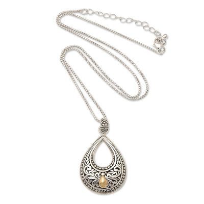 Alternate image for Drop-Shaped 18k Gold-Accented Pendant Necklace from Bali Dawn Drop