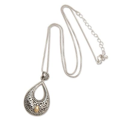 Alternate image for Drop-Shaped 18k Gold-Accented Pendant Necklace from Bali Dawn Drop
