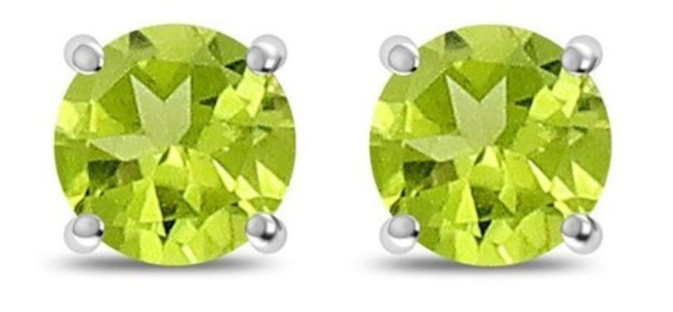 Sterling Silver Peridot Stud Earrings
