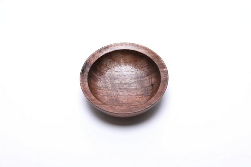 #2499 Wild Black Walnut Wooden Jewelry Bowl 3 3/4" x 1 1/4"