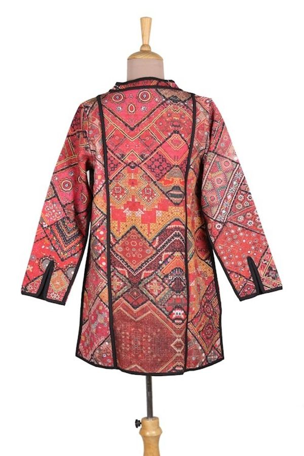 Alternate image for Printed Cotton Jacket with Various Motifs from India Blissful Variety