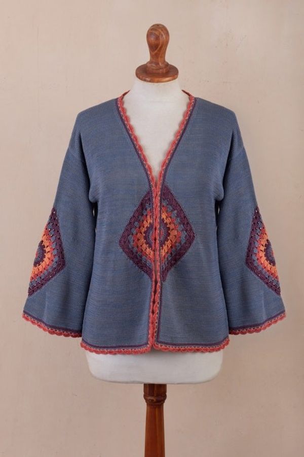 Alternate image for Hand-Crocheted Open Cardigan Andes Sunrise