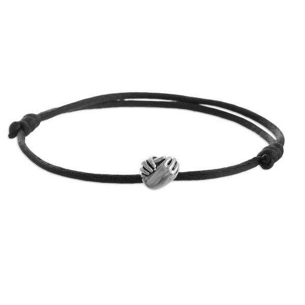 Alternate image for Cord Bracelet with Sterling Hands Join Hands in Black