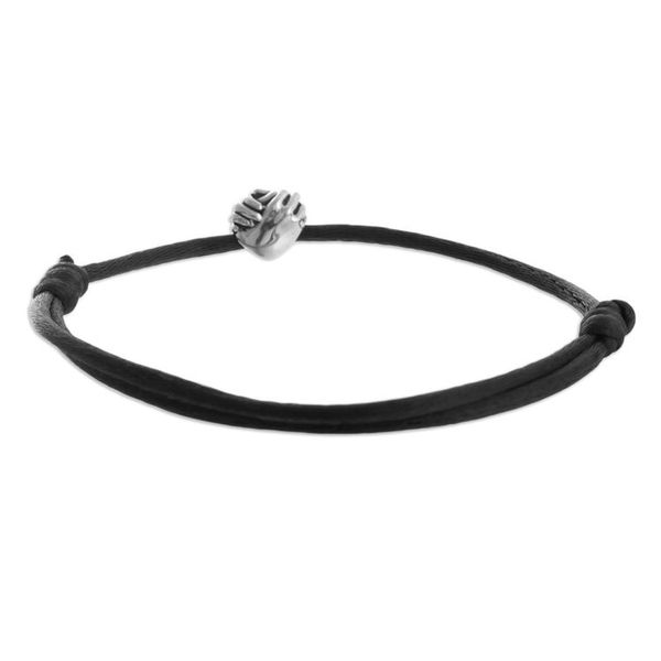 Alternate image for Cord Bracelet with Sterling Hands Join Hands in Black
