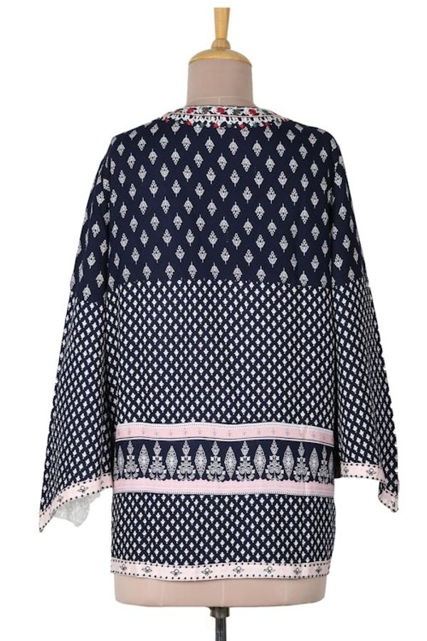 Alternate image for Embroidered Open Jacket in Midnight Blue Boho Beauty
