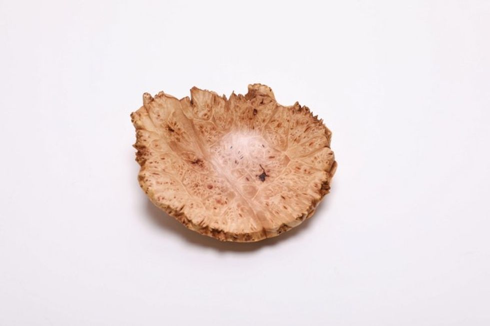 #2503 Birdseye Big Leaf Maple Burl Wooden Ring Dish 5 1/8" x 1 1/8"