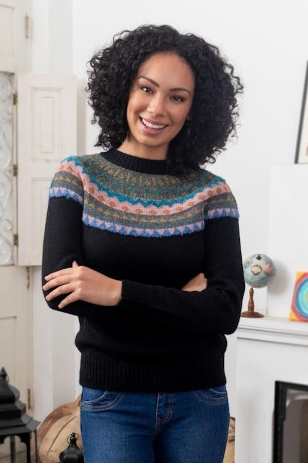 Alternate image for Crew Neck 100 Alpaca Sweater Northern Dream