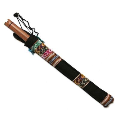 Alternate image for Quena Wood Inca Flute with Case Handmade in Peru Jacaranda
