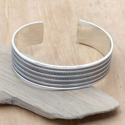 Alternate image for Minimalist-Inspired Sterling Silver Cuff Bracelet from Bali Minimalist Bali