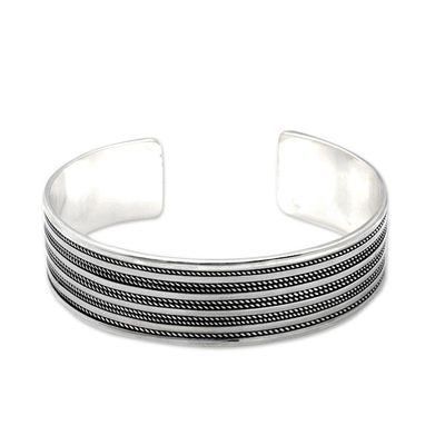 Alternate image for Minimalist-Inspired Sterling Silver Cuff Bracelet from Bali Minimalist Bali
