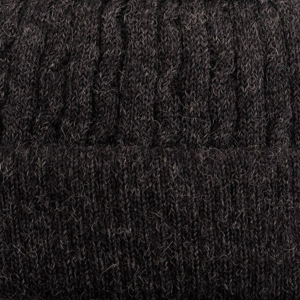 Alternate image for 100 Alpaca Knit Textured Beanie Hat in Grey Hue from Peru Charcoal Style