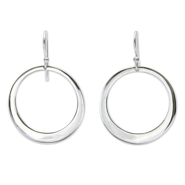 Alternate image for Unique Sterling Silver Dangle Earrings Perfect Moon