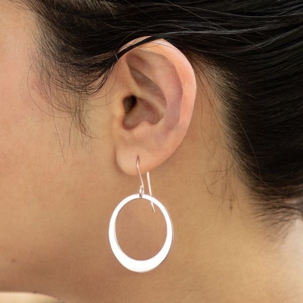 Alternate image for Unique Sterling Silver Dangle Earrings Perfect Moon