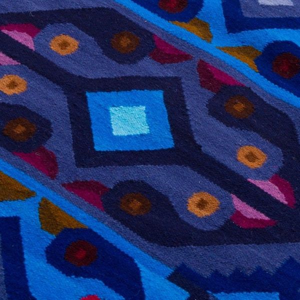 Alternate image for Wool tapestry Blue Roosters