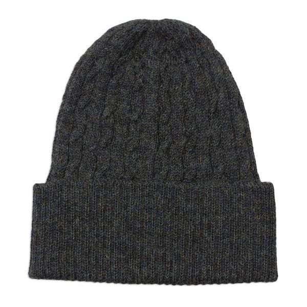 Alternate image for Cable-Knit 100 Alpaca Hat in Moss from Peru Moss Braid Cascade