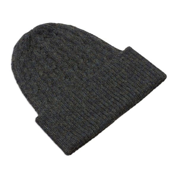 Alternate image for Cable-Knit 100 Alpaca Hat in Moss from Peru Moss Braid Cascade