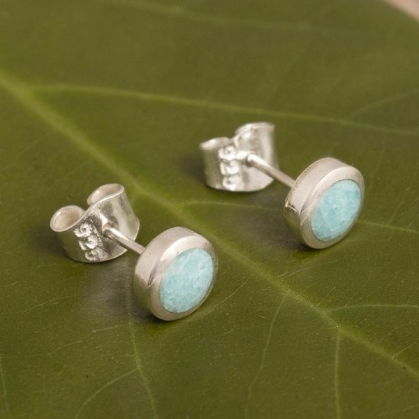 Alternate image for Handcrafted Amazonite Stud Earrings High Point