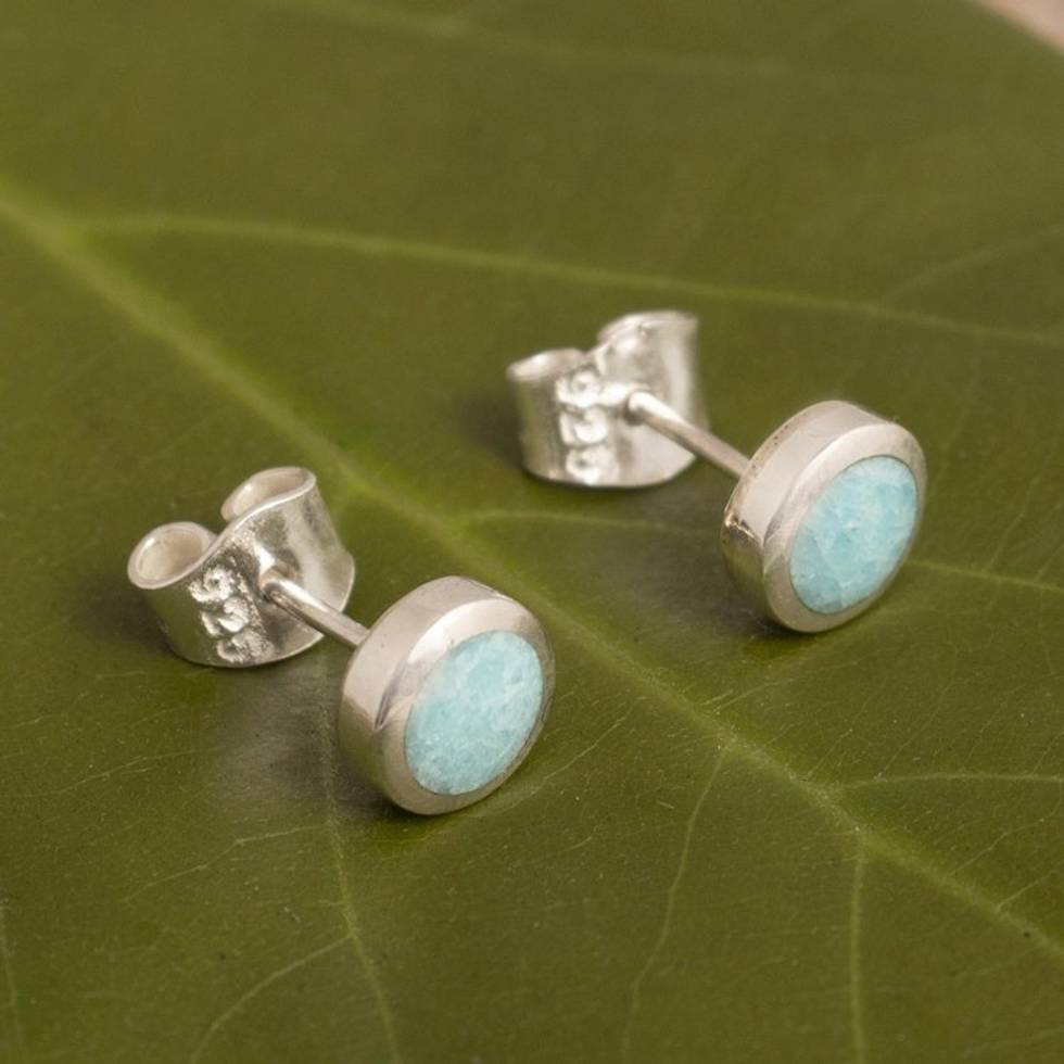 Handcrafted Amazonite Stud Earrings 'High Point'