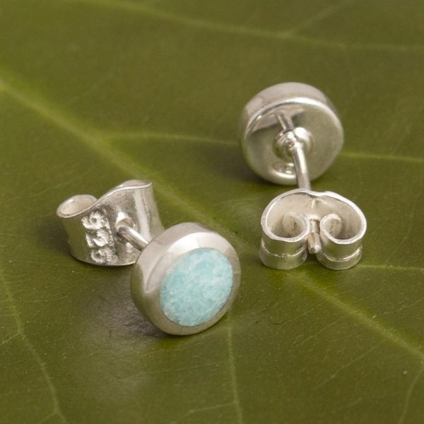 Alternate image for Handcrafted Amazonite Stud Earrings High Point