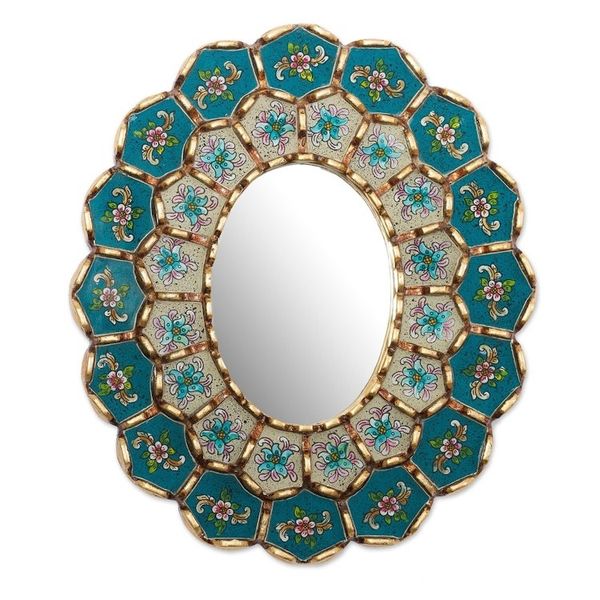 Alternate image for Hand-Painted Floral Wall Mirror Colonial Arrangements