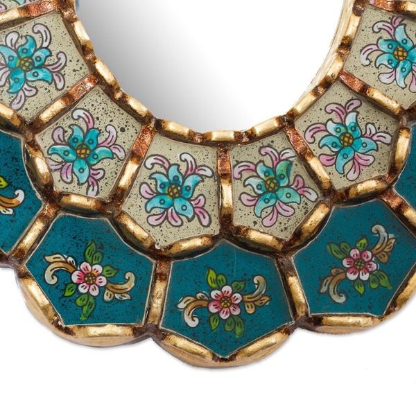 Alternate image for Hand-Painted Floral Wall Mirror Colonial Arrangements