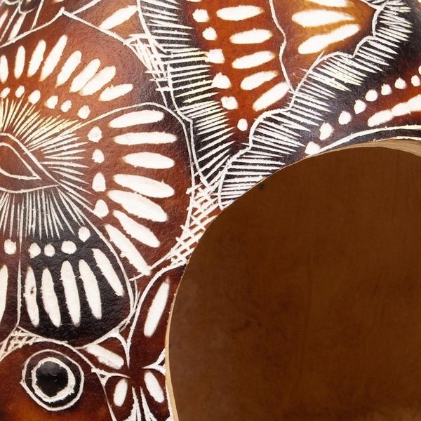 Alternate image for Handmade Dried Gourd Birdhouse with Andean and Bird Details Garden Chant