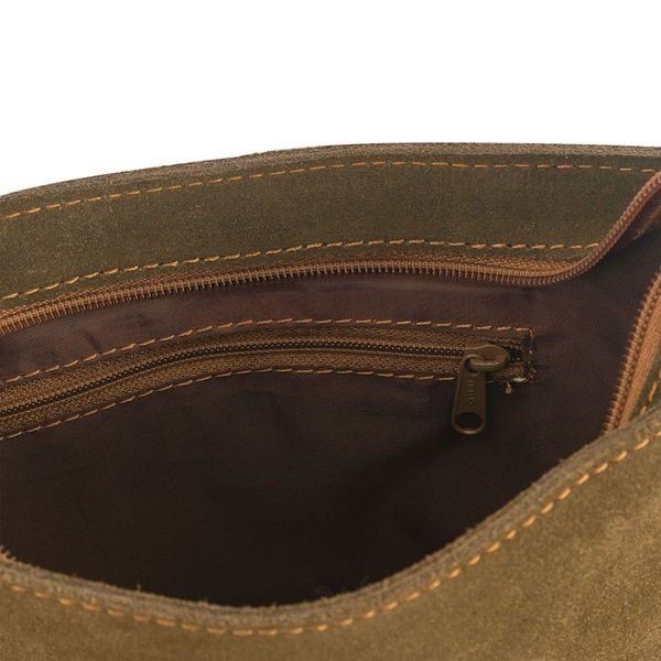 Alternate image for Handcrafted Suede Sling in Olive from Peru Ripple Effect in Olive