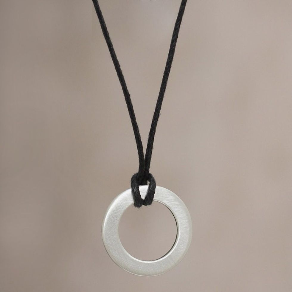 Perfect Circle Men's Sterling Silver Necklace 'Perfect Circle'