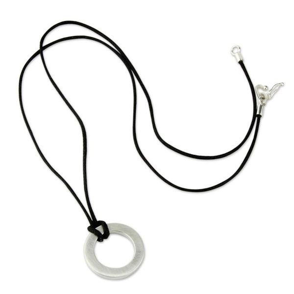 Alternate image for Perfect Circle Mens Sterling Silver Necklace Perfect Circle