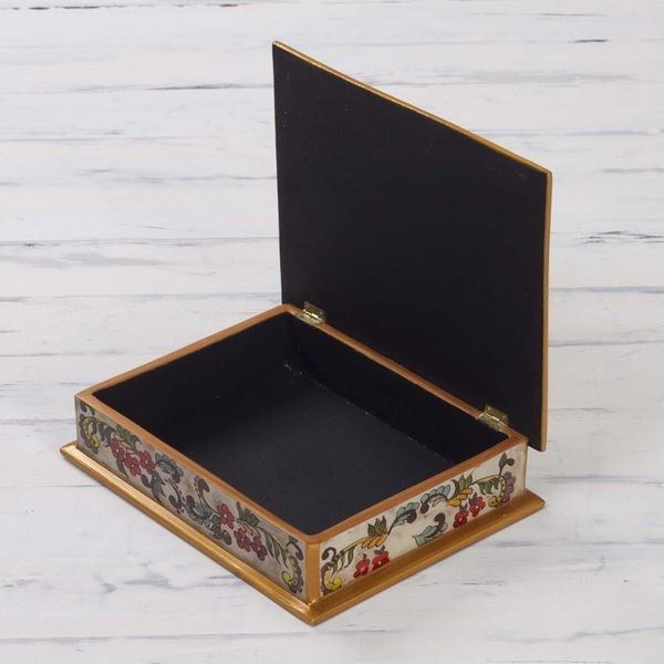 Alternate image for Reverse Painted Glass Jewelry Box Floral Dream