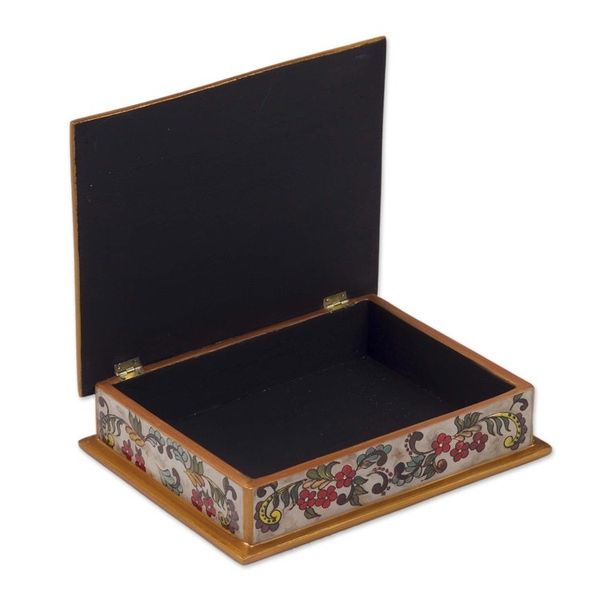 Alternate image for Reverse Painted Glass Jewelry Box Floral Dream