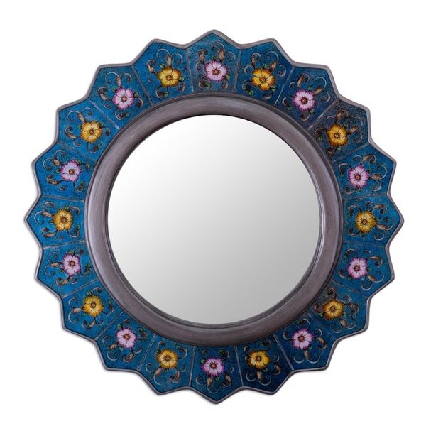 Alternate image for Blue Reverse-Painted Mirror Blue Star