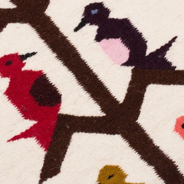 Alternate image for Beautiful Fair Trade Wool Tapestry Hummingbird Song