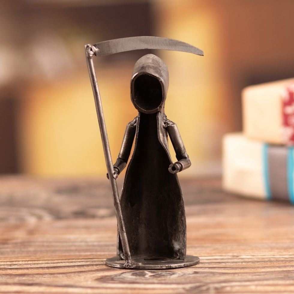 Abstract Modern Recycled Metal Figurine of Death The Reaper 'The Reaper'