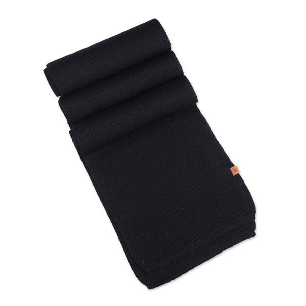 Alternate image for Knit Alpaca Blend Scarf in Black Shade from Peru Cozy Ebony